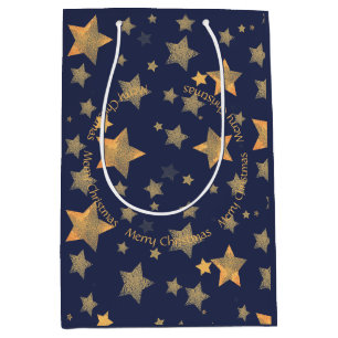Sacola Para Presentes Média Vintagem Clássica Azul Elegante Azul de Natal do o