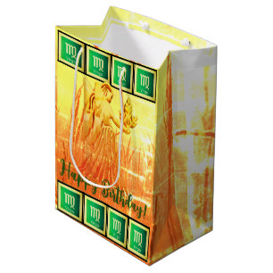 Sacola Para Presentes Média Virgo - Feliz Aniversário - Saco Médio do Presente