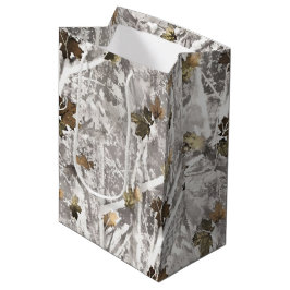 Sacola Para Presentes Média Visual de Camuflagem para Caça de Inverno