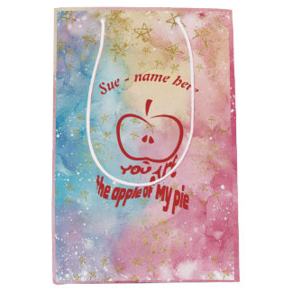 Sacola Para Presentes Média Você é a Maçã do meu Pie Personalizado Gift Bag