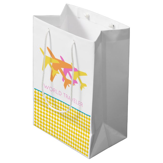 Sacola Para Presentes Média Voo-piloto de passaporte para o transporte interna (Frente inclinada)