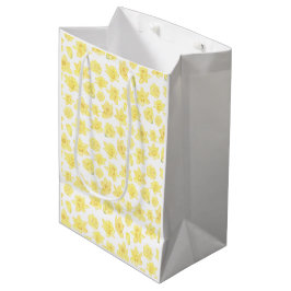 Sacola Para Presentes Média Watercolor Daffodil Floral Medium Gift Bag
