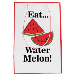 Sacola Para Presentes Média Watermelon Funny Tropical Summer Fruit