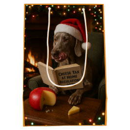 Sacola Para Presentes Média Weimaraner Cheese Tax Christmas gift bag
