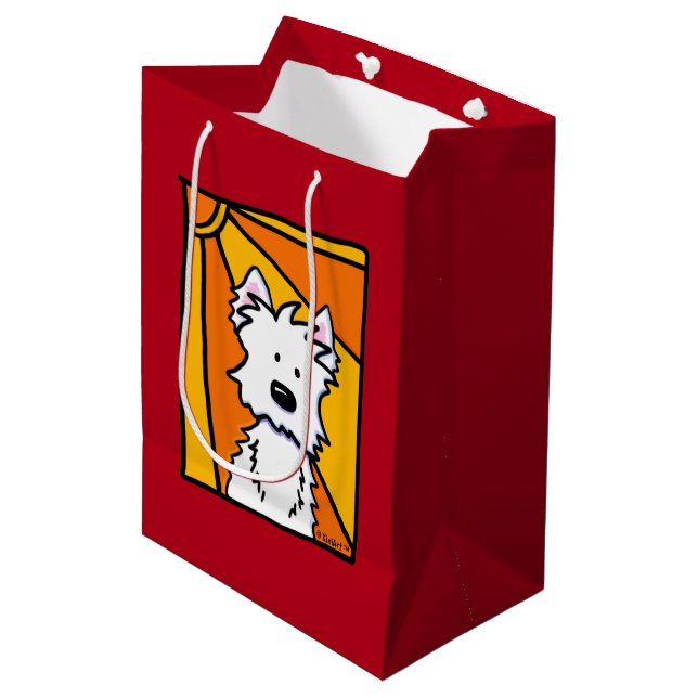 Sacola Para Presentes Média Westie Sunshine KiniArt Gift Bag (Frente inclinada)