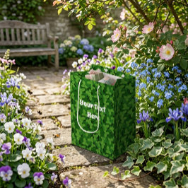 Sacola Para Presentes Média Whimsical Garden Strawberry Leaves Gift Paper Bag