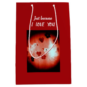 Sacola Para Presentes Média White Doves I Love You