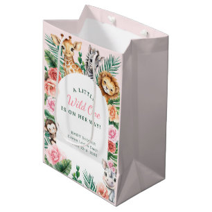Sacola Para Presentes Média Wild One Safari Chá de fraldas Gift Bag