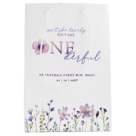 Sacola Para Presentes Média Wildflower OnewondreFirst Birday Gift Bag
