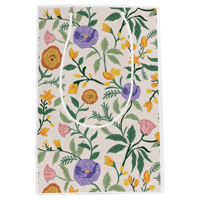 Sacola Para Presentes Média Wildflowers (Frente)