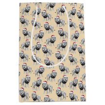 Wildlife Safari Animal Lion Santa Hat Natal