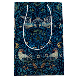Sacola Para Presentes Média William Morris Blue Birds Tapeçaria Clássica