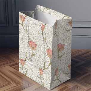 Sacola Para Presentes Média William Morris Garden Tulip Floral Patterno