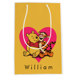 Sacola Para Presentes Média Winnie the Pooh & Tigger Fofo