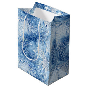 Sacola Para Presentes Média Winter Wonderland Blue Frosty