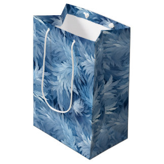 Sacola Para Presentes Média Winter Wonderland Blue Frosty