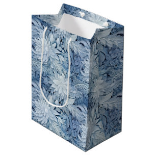 Sacola Para Presentes Média Winter Wonderland Blue Frosty