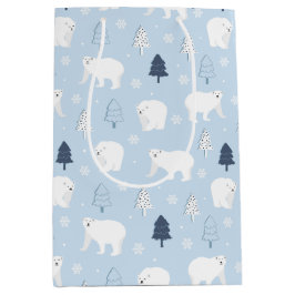 Sacola Para Presentes Média Winter Woods Polar Bears