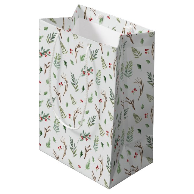 Sacola Para Presentes Média Wintry Wonderland Natal Gift Bag (Frente inclinada)