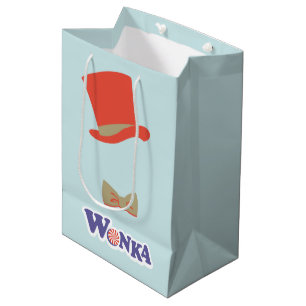 Sacola Para Presentes Média Wonka Top Hat & Bow Tie
