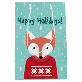 Sacola Para Presentes Média Woodland Christmas