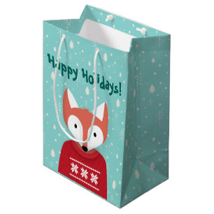 Sacola Para Presentes Média Woodland Christmas