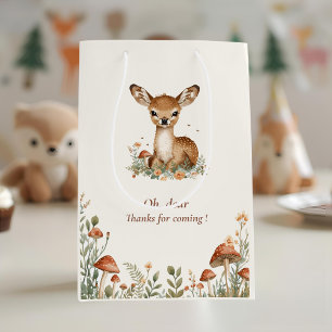 Sacola Para Presentes Média Woodland Deer Obrigado, Gift Bag Floresta Russa