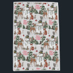 Sacola Para Presentes Média Woodland Snowman Deer Fox Christmas Wish Cinza<br><div class="desc">"Warm Winter Wish" cumprimente seu receptor para iluminar até uma cinza, um dia de inverno nevado! A minha obra de arte original mostra um bonzinho bonitão rendido por amigos animais da floresta. As cinzas sugerem um dia frio na floresta, mas todos estão tendo um bom encontro. Há uma coruja, coruja,...</div>