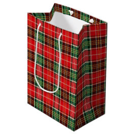 Sacola Para Presentes Média Xadrez de Natal Tradicional