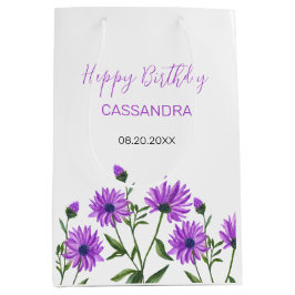 Sacola Para Presentes Média Xeranthemum Floral Birthday
