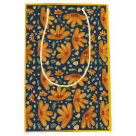 Sacola Para Presentes Média Yellow Luxe Florals