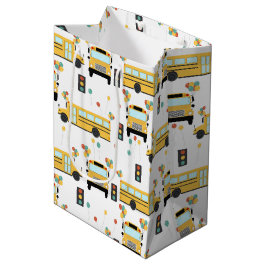 Sacola Para Presentes Média Yellow School Bus Kids Birthday Party
