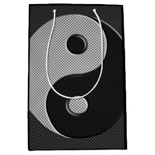 Sacola Para Presentes Média Yin corajoso Yang no estilo do impressão da fibra
