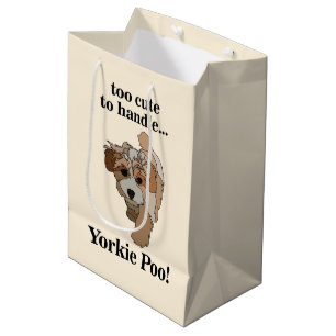 Sacola Para Presentes Média Yorkie Poo Yorkipoo Cachorro Fofo