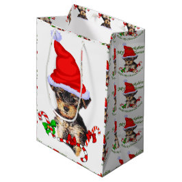 Sacola Para Presentes Média Yorkshire Terrier Natal
