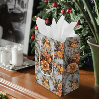 Sacola Para Presentes Média Yule Winter Solstice Natural Pine & Orange