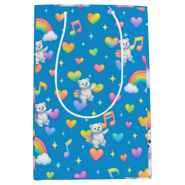 Sacola Para Presentes Média Zarah the Dancing Polar Bear | Wrapping Paper (Frente)