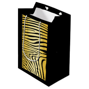 Sacola Para Presentes Média Zesty Zebra Yellow