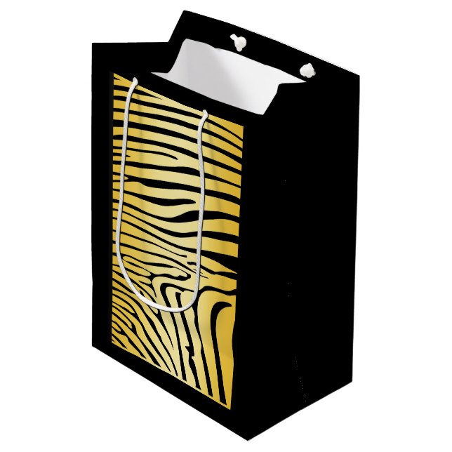 Sacola Para Presentes Média Zesty Zebra Yellow (Frente inclinada)