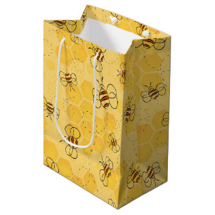 Sacola Para Presentes Média Zumbido de Abelhas Mel Cute