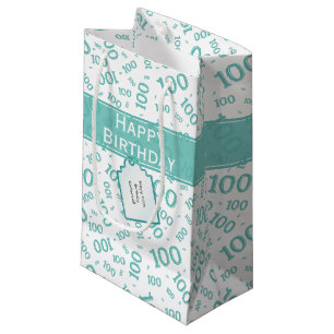 Sacola Para Presentes Pequena 100º Padrão Aleatório do Centenário