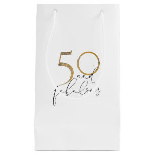 Sacola Para Presentes Pequena 50 e Dourado e fabuloso 50 anos