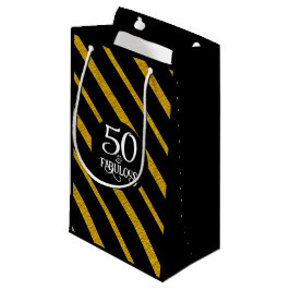 Sacola Para Presentes Pequena 50 e Fabuloso Preto e Dourado