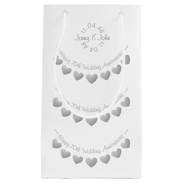 Sacola Para Presentes Pequena 70 Platinum Casamento Branco (Frente)