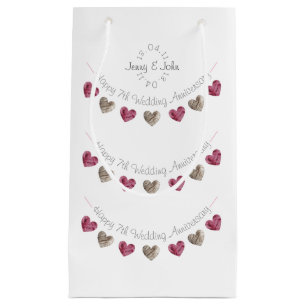 Sacola Para Presentes Pequena 7 lã cardíaca casamento pequeno presente