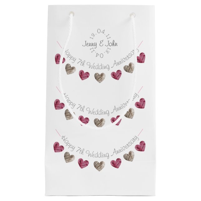 Sacola Para Presentes Pequena 7 lã cardíaca casamento pequeno presente (Frente)