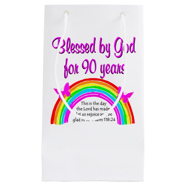 SACOLA PARA PRESENTES PEQUENA 90 BIRTHDAY BLESSING (Frente)