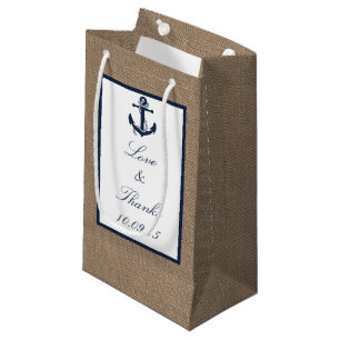 Sacola Para Presentes Pequena A âncora do marinho na coleção do casamento de