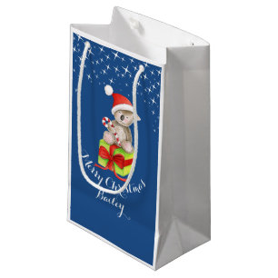 Sacola Para Presentes Pequena A arte bonito do urso de koala nomeou o Natal saco