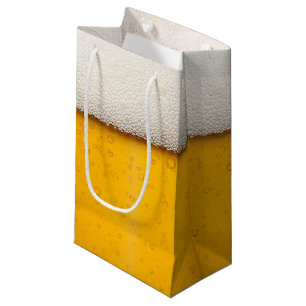 Sacola Para Presentes Pequena A cerveja borbulha teste padrão do fundo